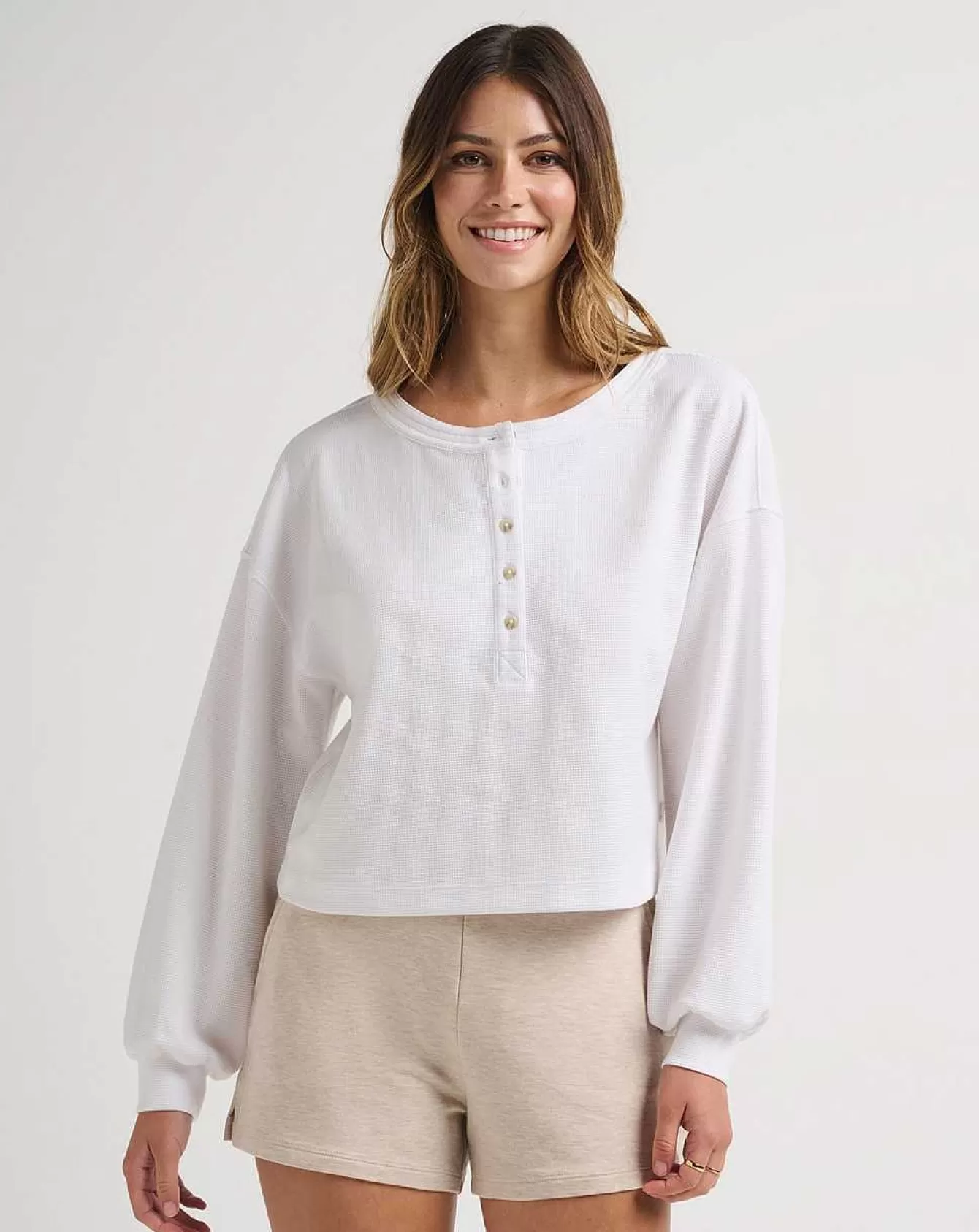 Sale Casual Acquaintance Waffle Top Shirts & Tops