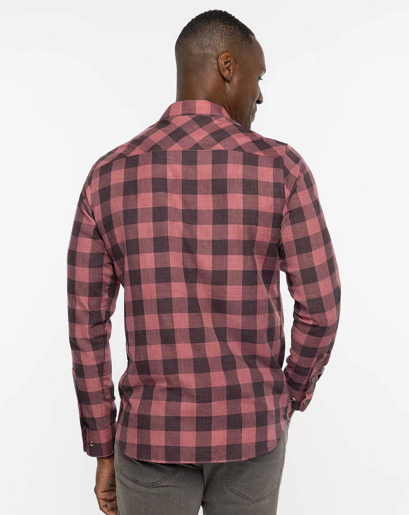 Cheap Cloud Flannel Plaid Button-Up Button-Ups