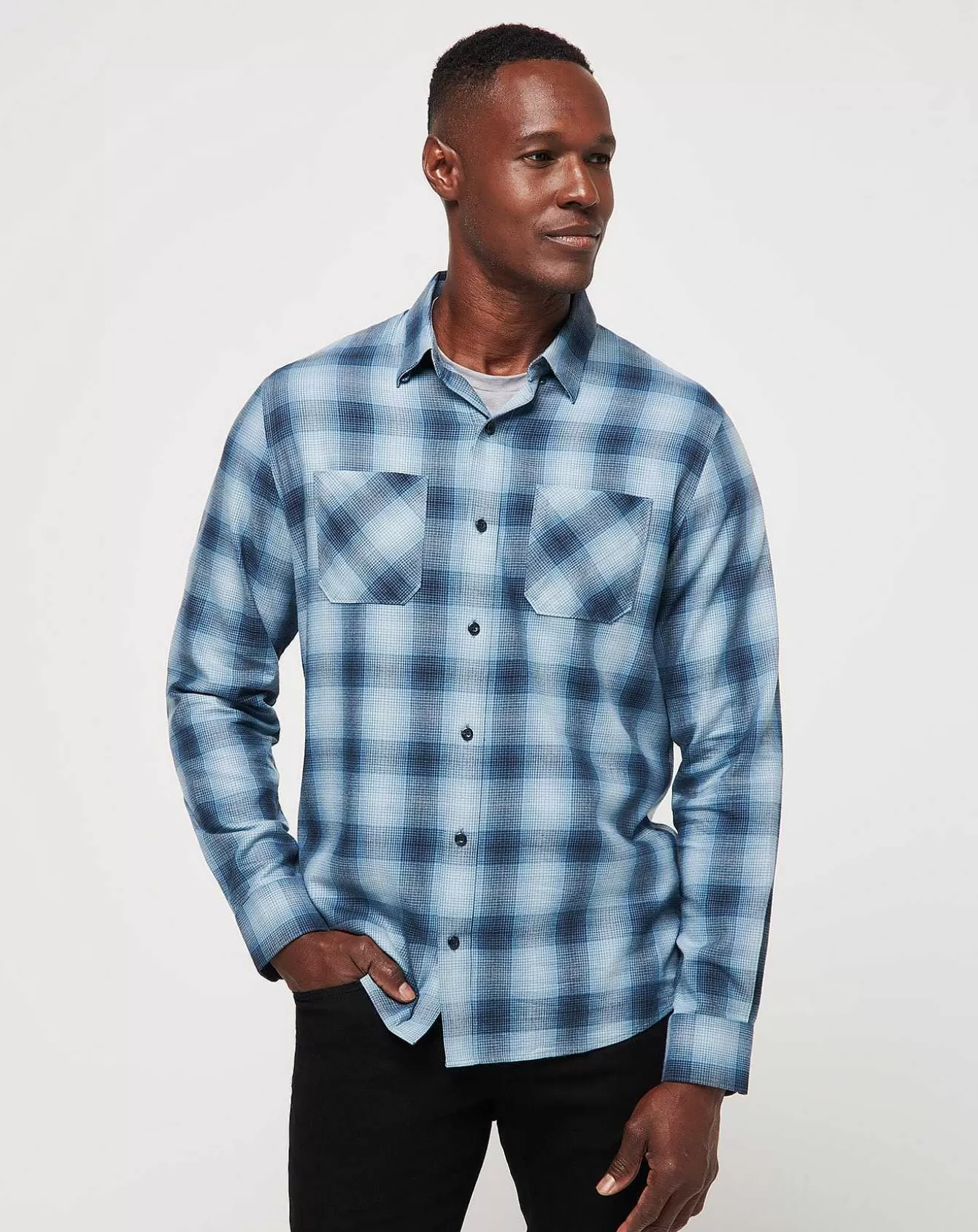 Hot Cloud Flannel Plaid Button-Up Button-Ups