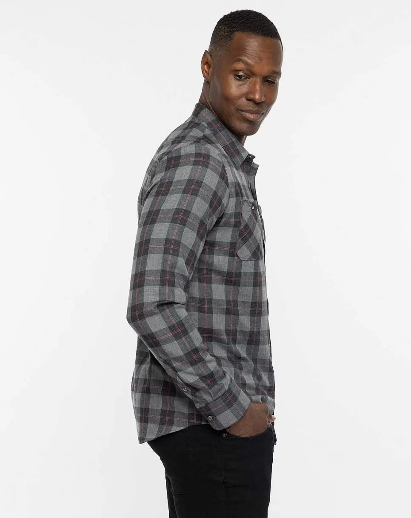 Outlet Cloud Flannel Plaid Button-Up Button-Ups