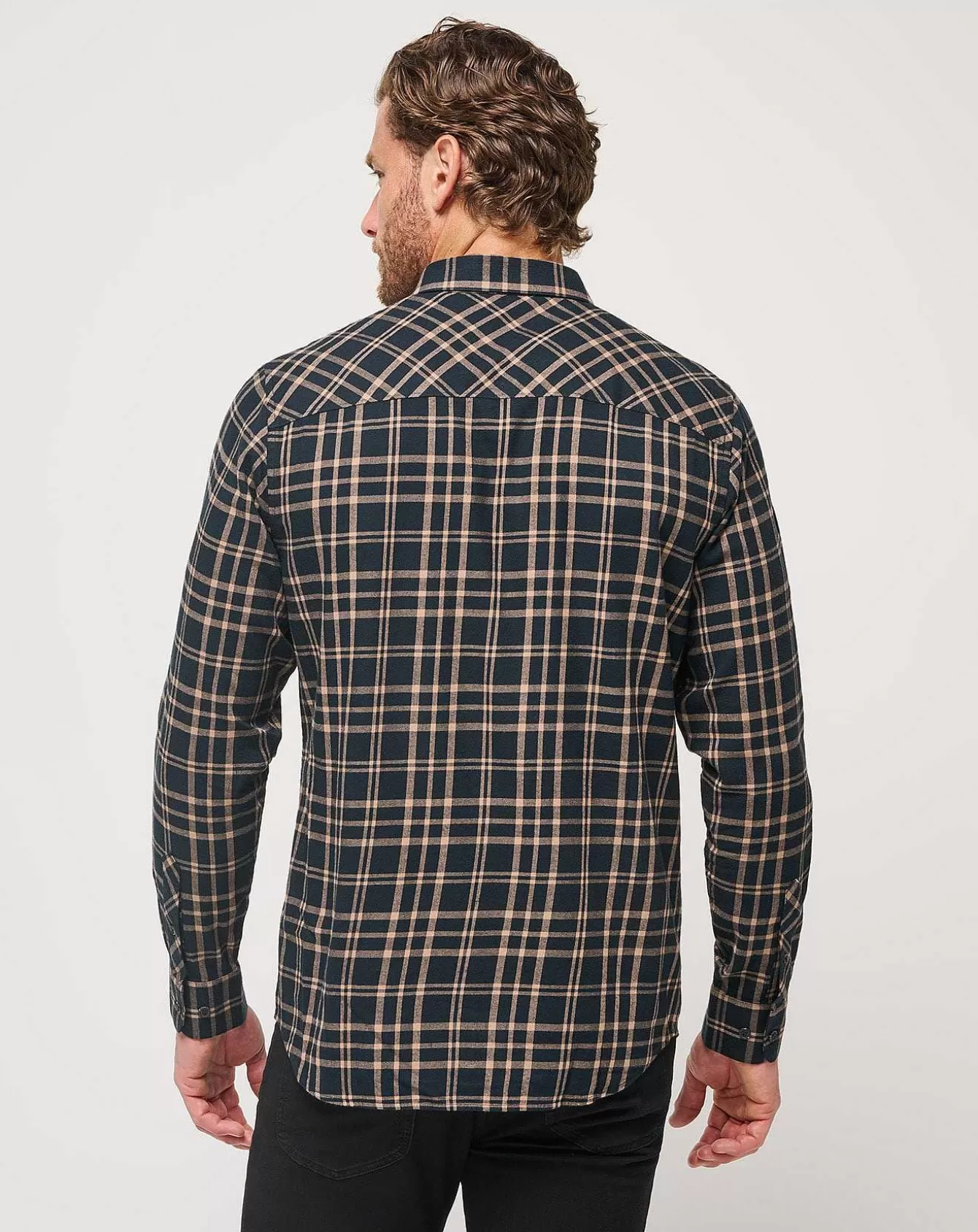 Clearance Cloud Flannel Plaid Button-Up Button-Ups