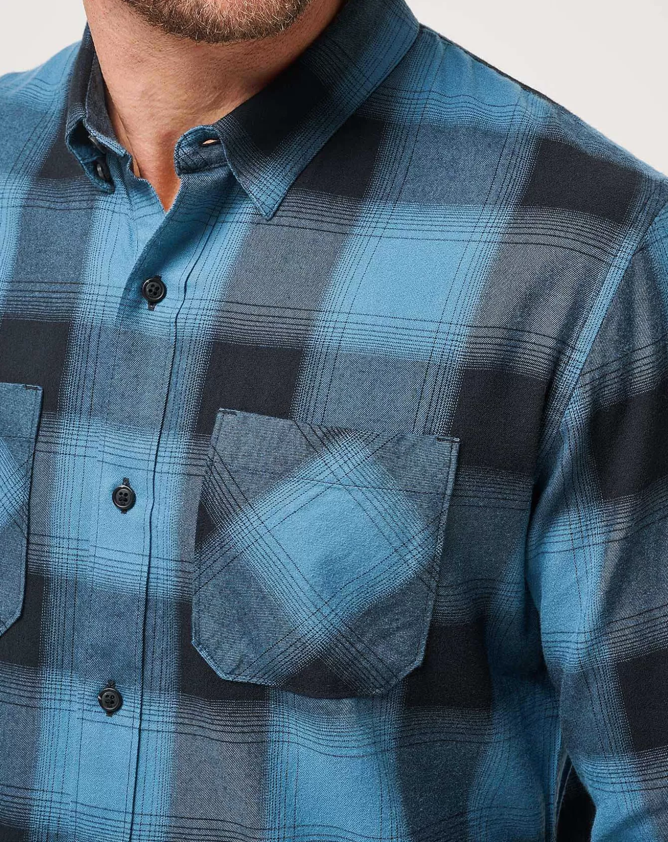 Best Sale Cloud Flannel Plaid Button-Up Button-Ups