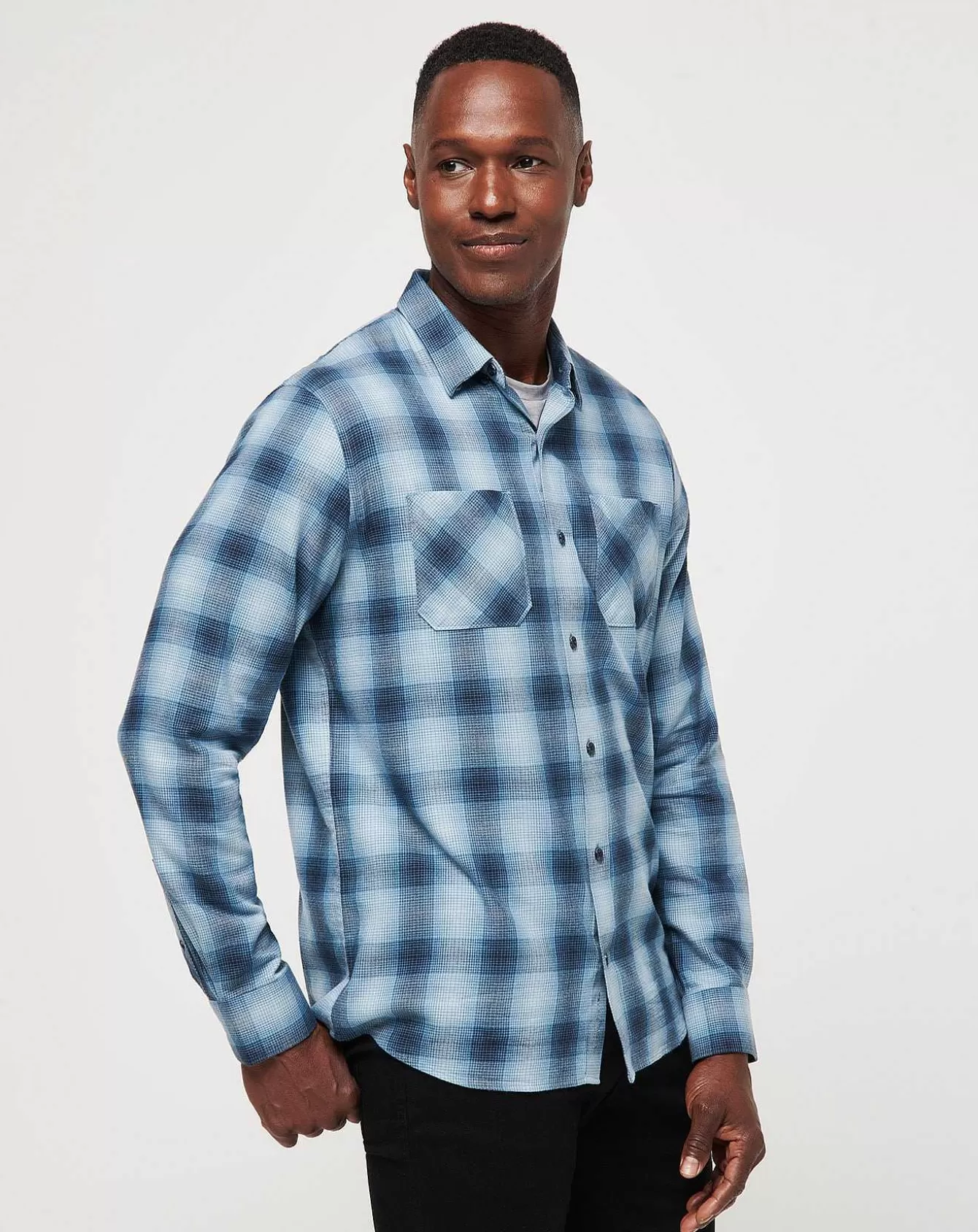 Hot Cloud Flannel Plaid Button-Up Button-Ups