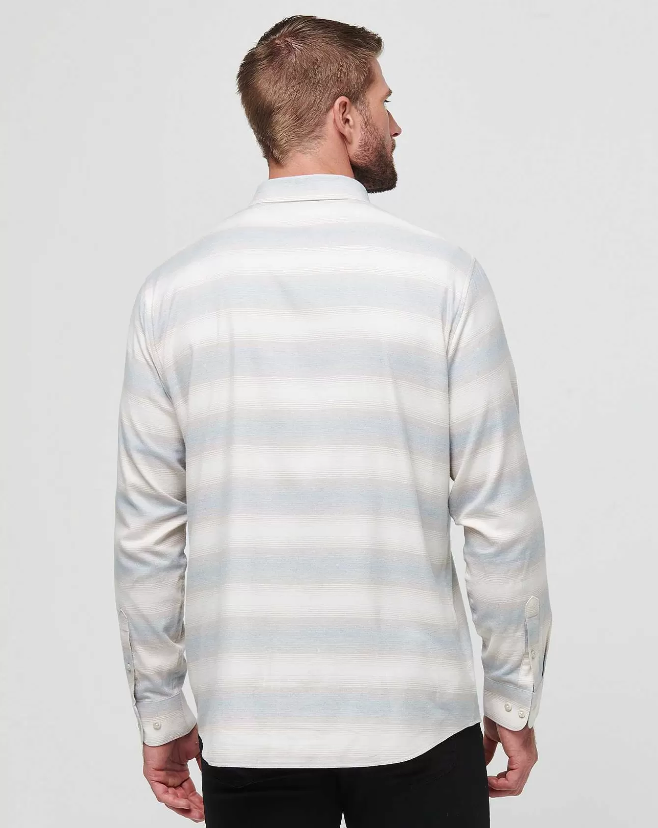 Clearance Cloud Flannel Stripe Button-Up Button-Ups