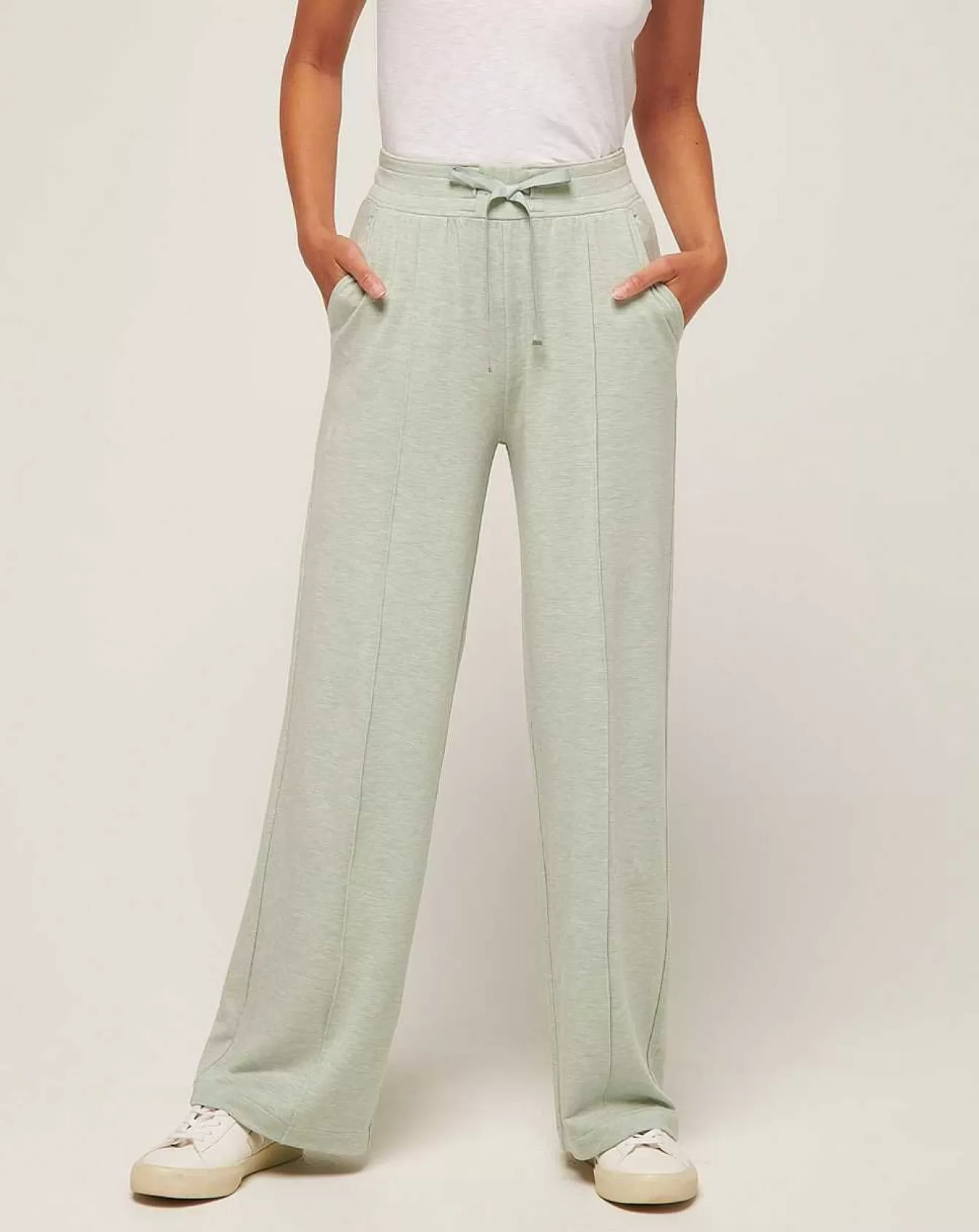 Discount Connecting Flight Cloud Terry Wide Leg Pant Pants