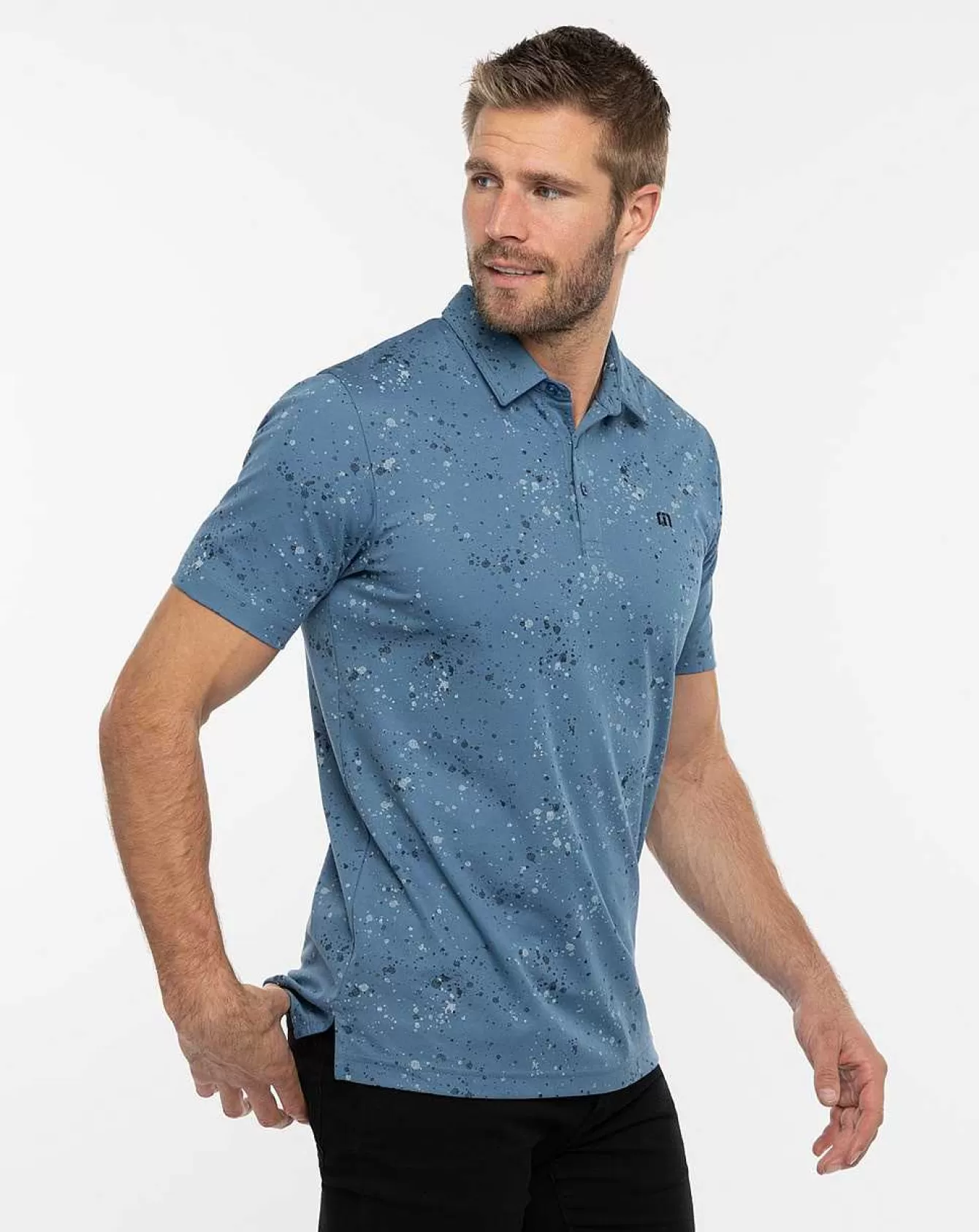 Fashion Splatter Print Polo Polos