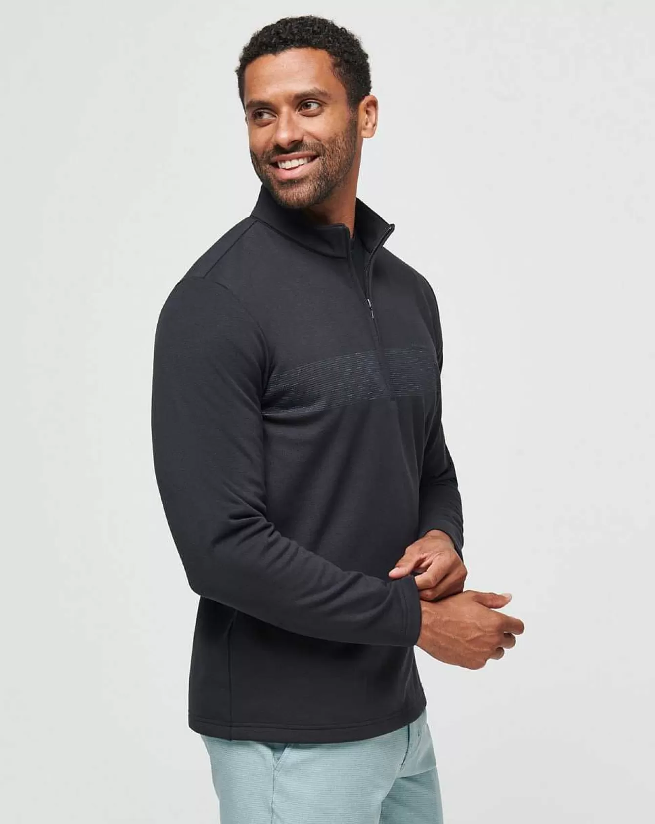 New Upgraded Chest Stripe Quarter Zip Quarter Zips